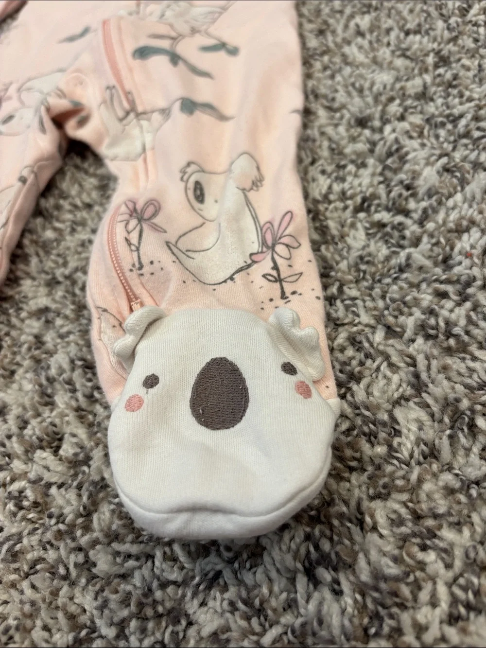 Carter's Light Pink Koala Footed One-Piece